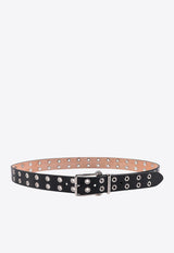 Alexander McQueen Twin Skull Leather Thin Belt Black 5508781AALV_1000_Black_29856864