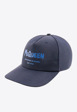 Alexander McQueen Graffiti Logo Print Baseball Cap Blue 6677784404Q_4169_Blue_29856756