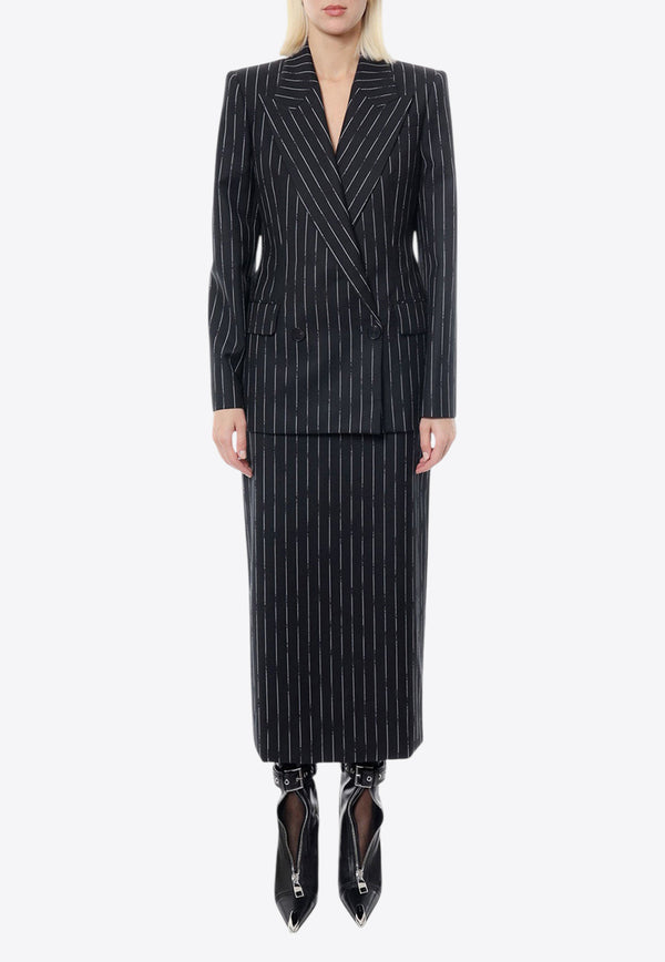 Alexander McQueen Double-Breasted Broken Pinstripe Wool Blazer Black 768496QJADN_1090_Black_29857223