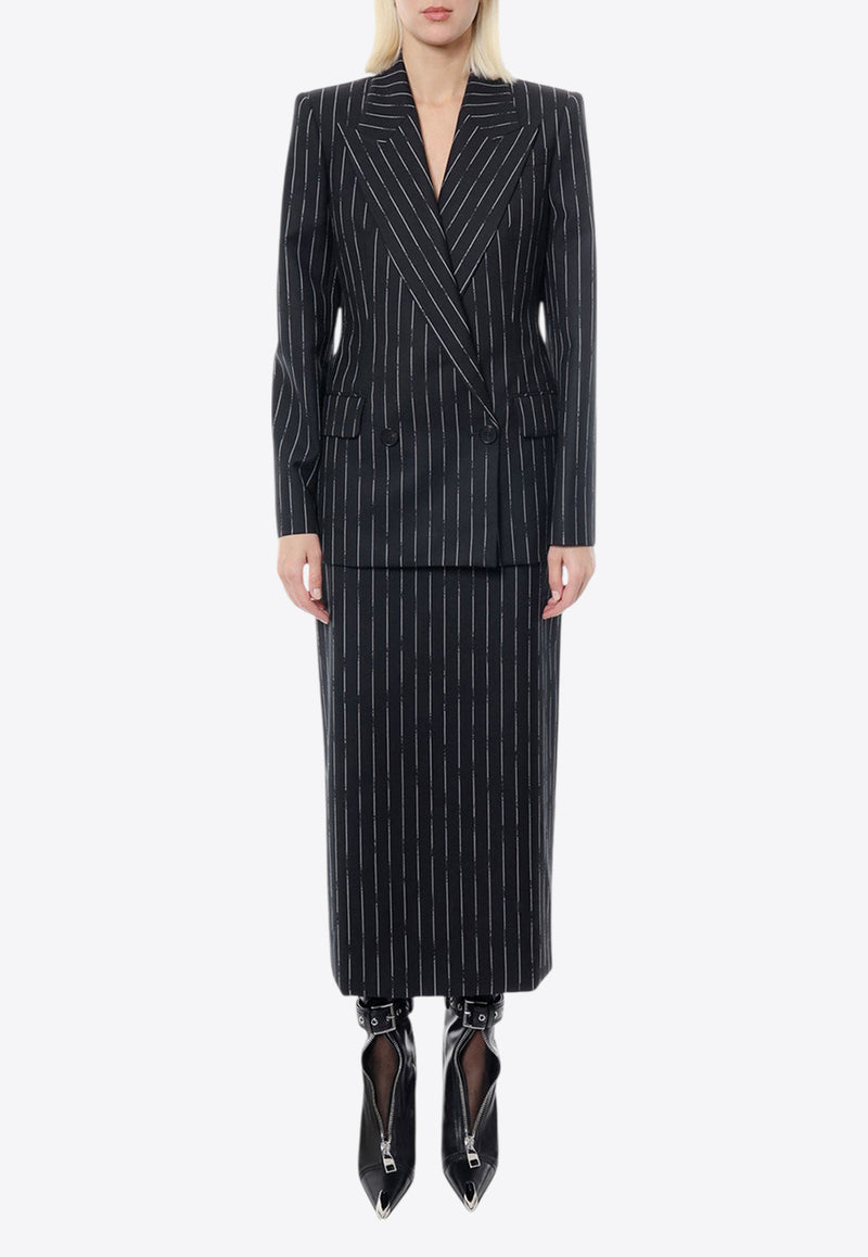 Alexander McQueen Double-Breasted Broken Pinstripe Wool Blazer Black 768496QJADN_1090_Black_29857223
