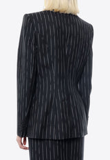 Alexander McQueen Double-Breasted Broken Pinstripe Wool Blazer Black 768496QJADN_1090_Black_29857223