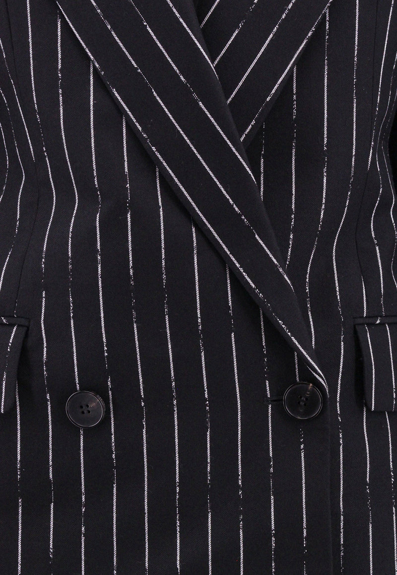 Alexander McQueen Double-Breasted Broken Pinstripe Wool Blazer Black 768496QJADN_1090_Black_29857223