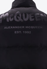 Alexander McQueen Graffiti Logo Print Puffer Vest Black 682881QSR77_1000_Black_29857218
