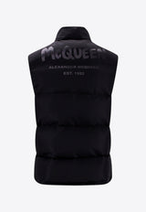 Alexander McQueen Graffiti Logo Print Puffer Vest Black 682881QSR77_1000_Black_29857218