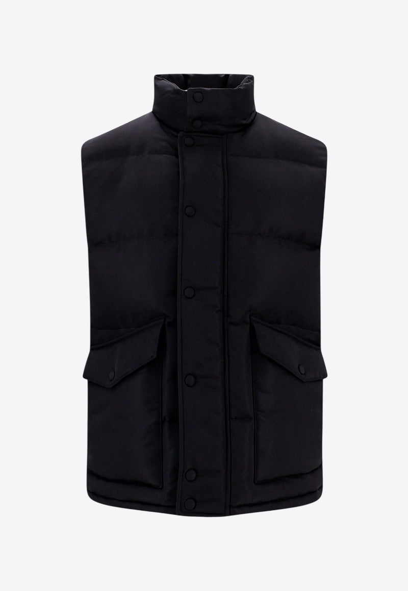 Alexander McQueen Graffiti Logo Print Puffer Vest Black 682881QSR77_1000_Black_29857218