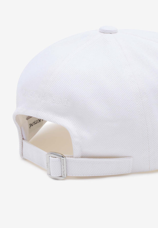 Maison Kitsuné Embroidered-Fox Baseball Caps White LM06103WW0087_P100_White_29843555