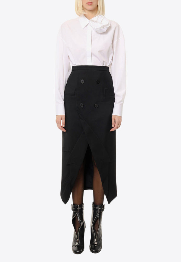 Alexander McQueen Upside-down Slashed Wool Midi Skirt Black 769017QJACX_1000_Black_29856873