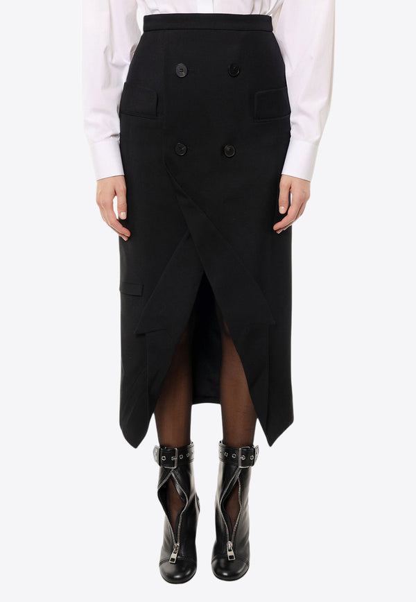 Alexander McQueen Upside-down Slashed Wool Midi Skirt Black 769017QJACX_1000_Black_29856873