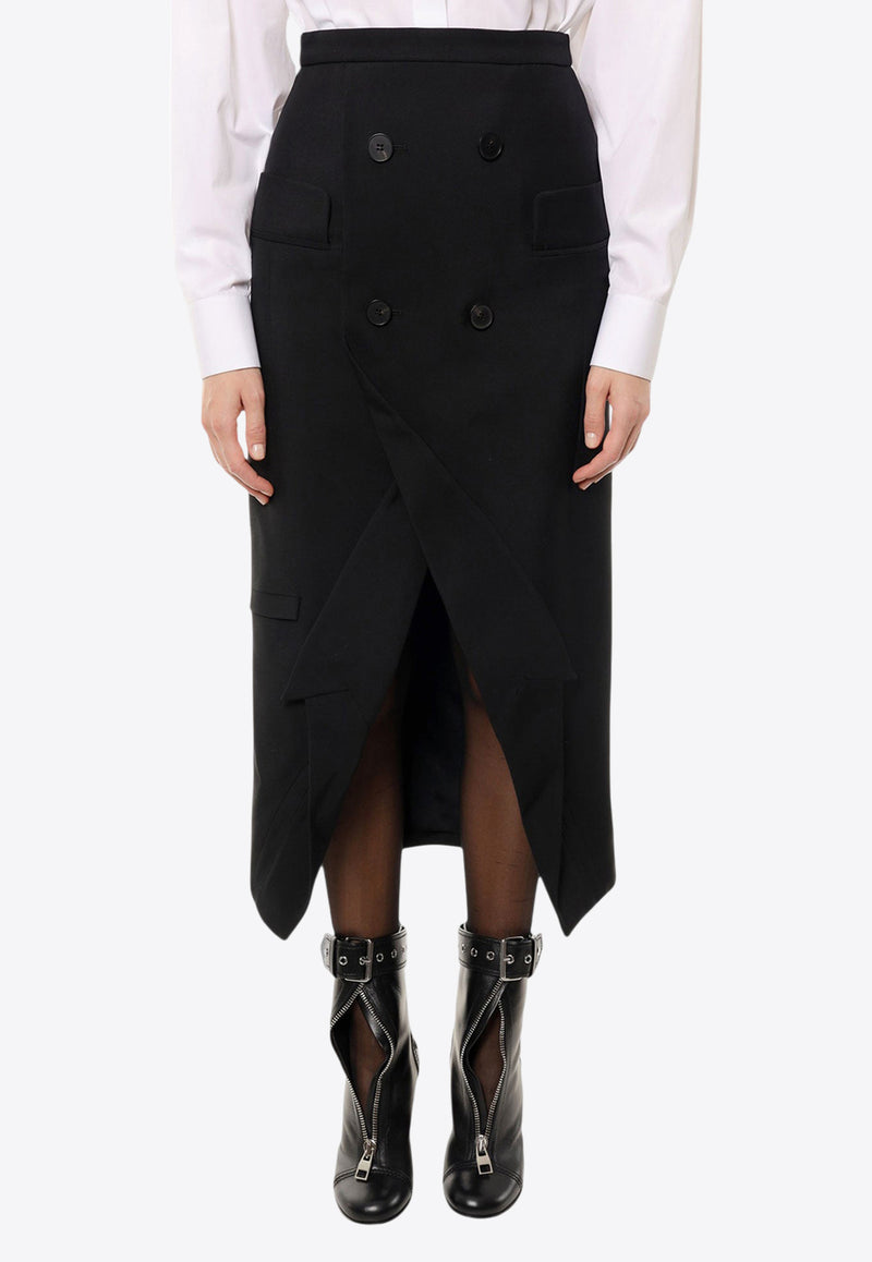 Alexander McQueen Upside-down Slashed Wool Midi Skirt Black 769017QJACX_1000_Black_29856873