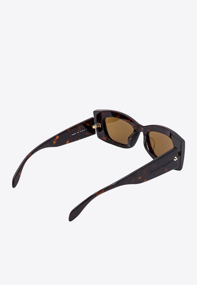 Alexander McQueen Spike Studs Rectangular Sunglasses Brown 760621J0749_2305_Brown_29857079