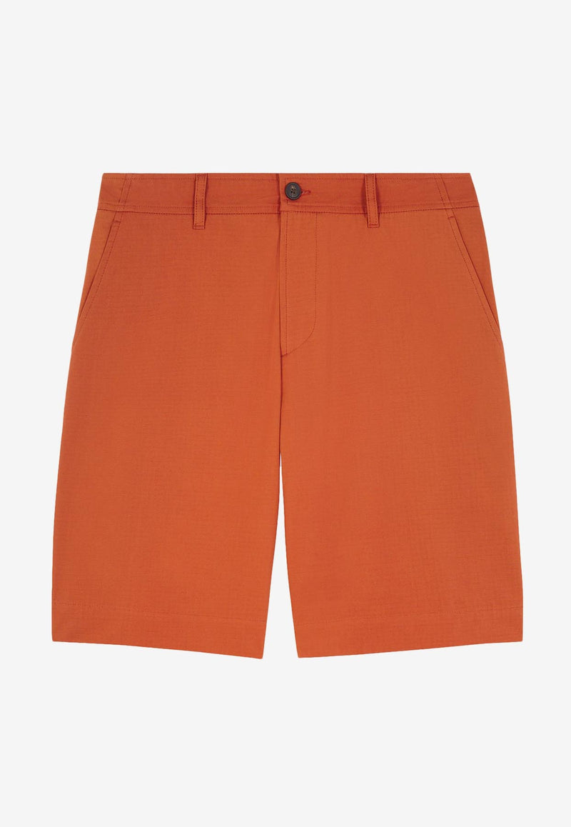 Maison Kitsuné Logo Label Bermuda Shorts Orange MM01402WW0074_P674_Orange_29838875