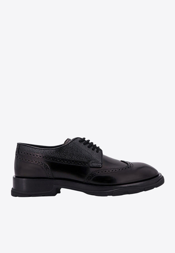 Alexander McQueen Lace-Up Leather Brogue Shoes Black 750388WIDW1_1000_Black_29856901