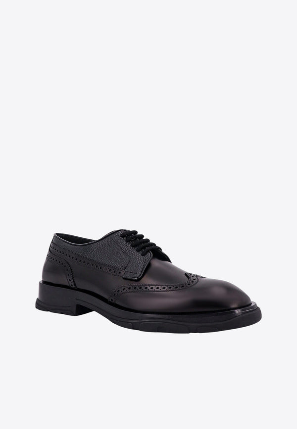 Alexander McQueen Lace-Up Leather Brogue Shoes Black 750388WIDW1_1000_Black_29856901