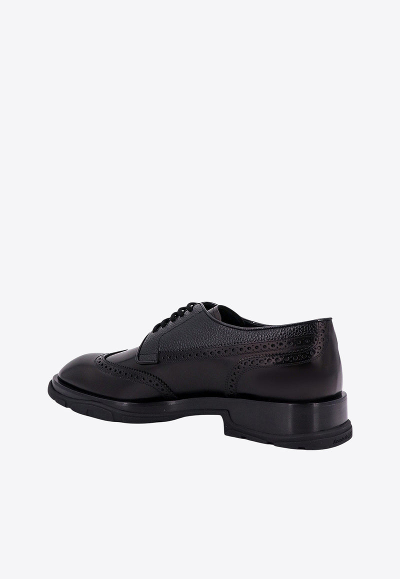 Alexander McQueen Lace-Up Leather Brogue Shoes Black 750388WIDW1_1000_Black_29856901