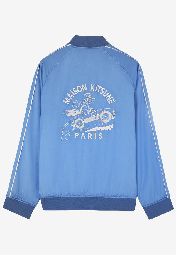 Maison Kitsuné Embroidered Logo Bomber Jacket Light Blue MW02103WF0023_P428_Blue_29848503