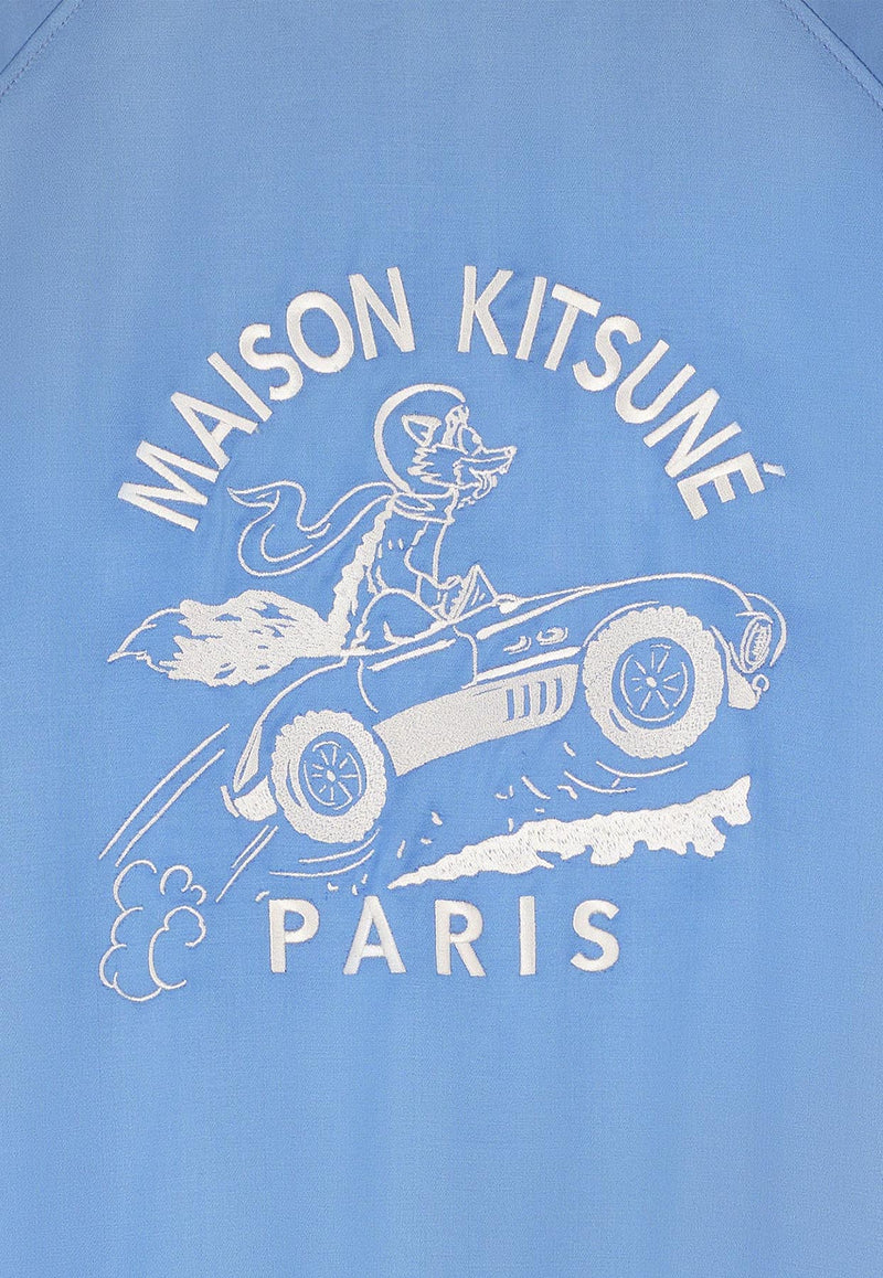 Maison Kitsuné Embroidered Logo Bomber Jacket Light Blue MW02103WF0023_P428_Blue_29848503
