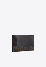 Alexander McQueen Graffiti Logo Print Leather Pouch Black 5604721AAQ5_1088_Black_29857028