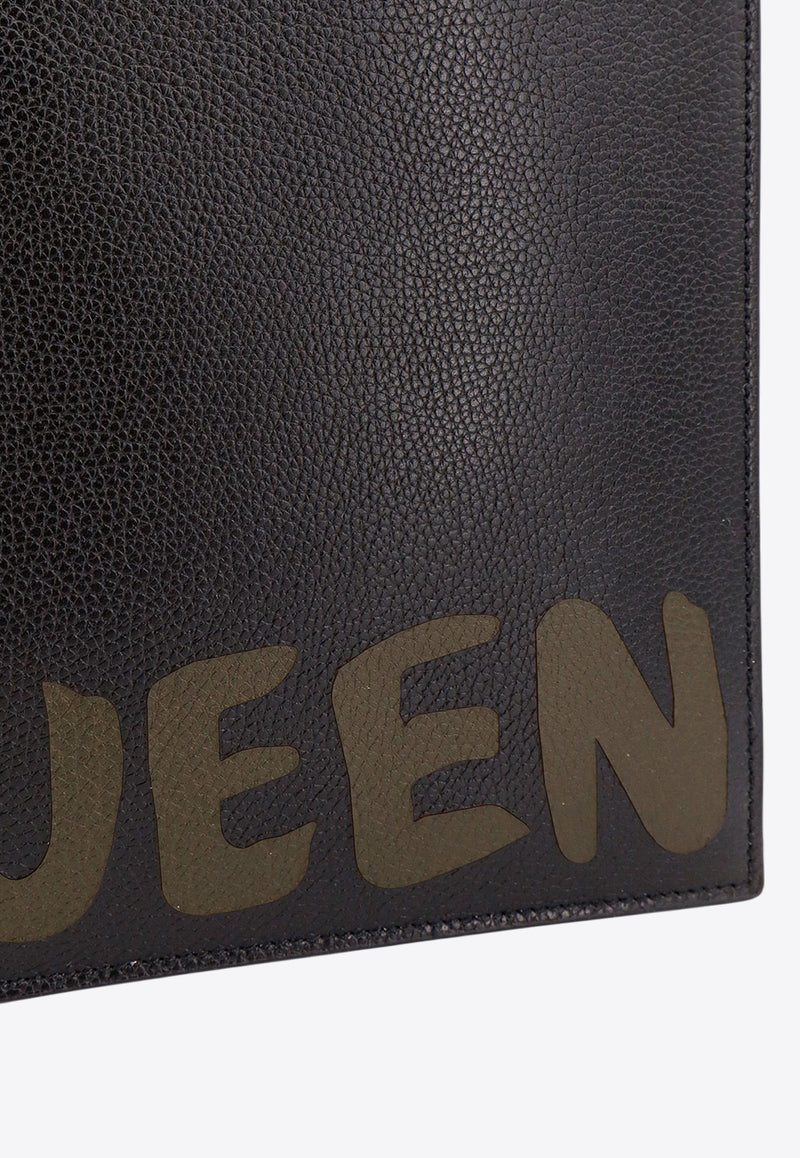 Alexander McQueen Graffiti Logo Print Leather Pouch Black 5604721AAQ5_1088_Black_29857028
