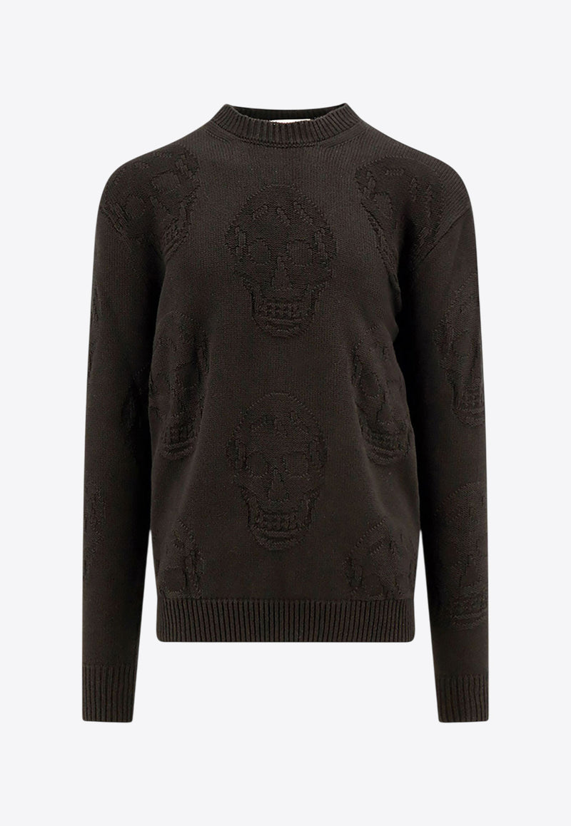 Alexander McQueen Skull Knitted Crewneck Sweater Black 775862Q1A71_1000_Black_29857081