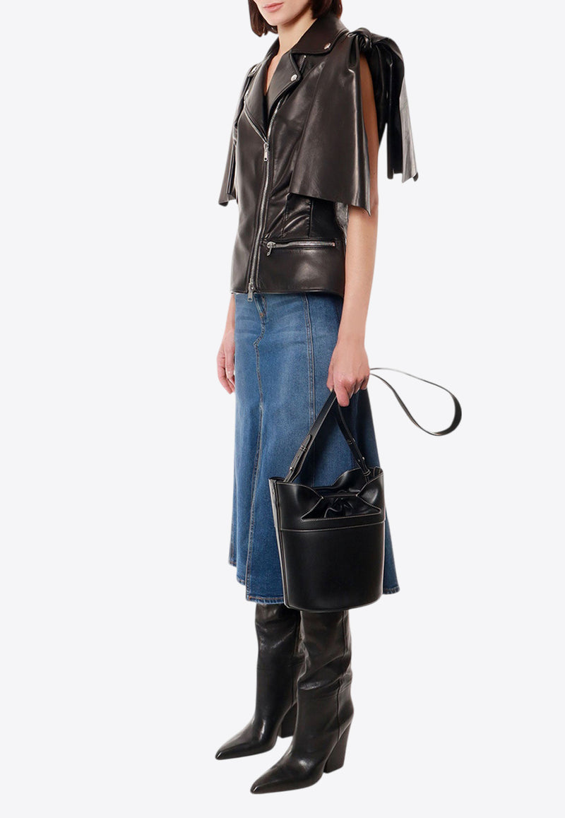 Alexander McQueen Short-Sleeved Leather Jacket Black 780912Q5ALT_1000_Black_29857063