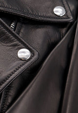 Alexander McQueen Short-Sleeved Leather Jacket Black 780912Q5ALT_1000_Black_29857063