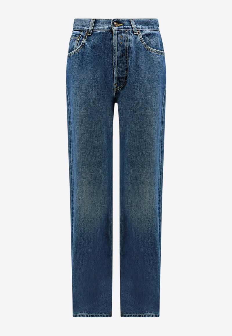 Alexander McQueen Straight-Leg Turn-up Jeans Blue 781770QYAAU_4211_Blue_29856800