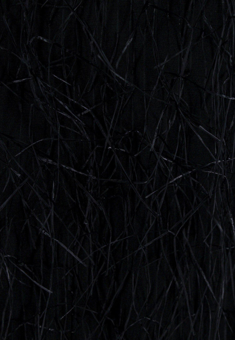 Lanvin Feather-Embellished Midi Dress Black RWDR01125767_1010_Black_29844270