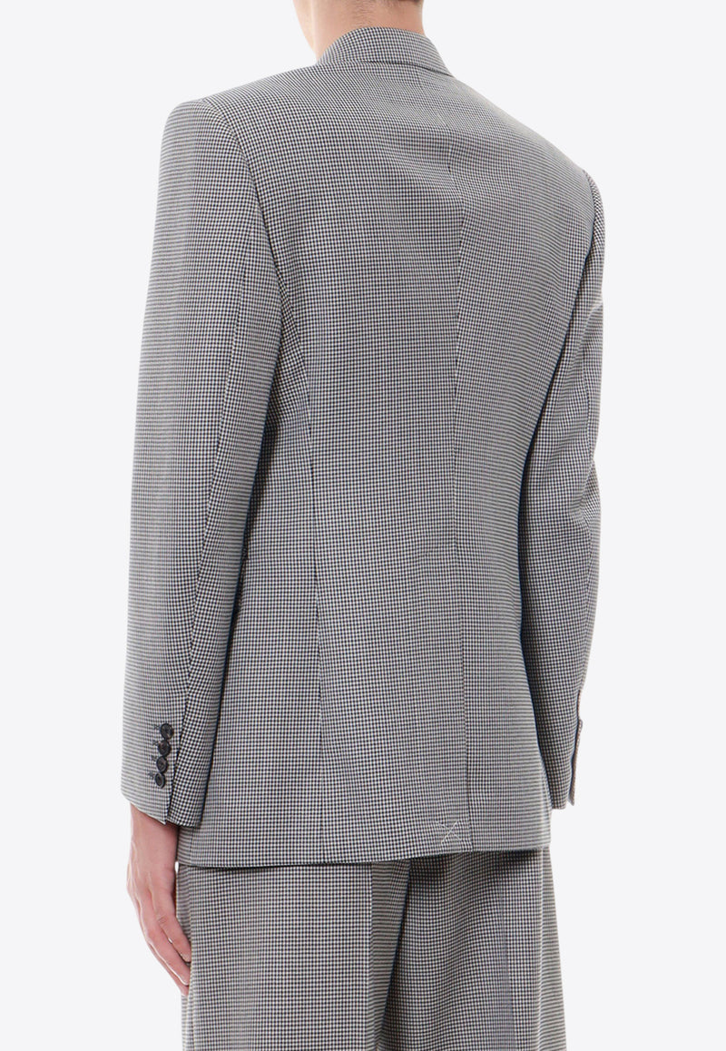 Alexander McQueen Double-Breasted Houndstooth Wool Blazer Black 758359QVU53_1090_Black_29856748