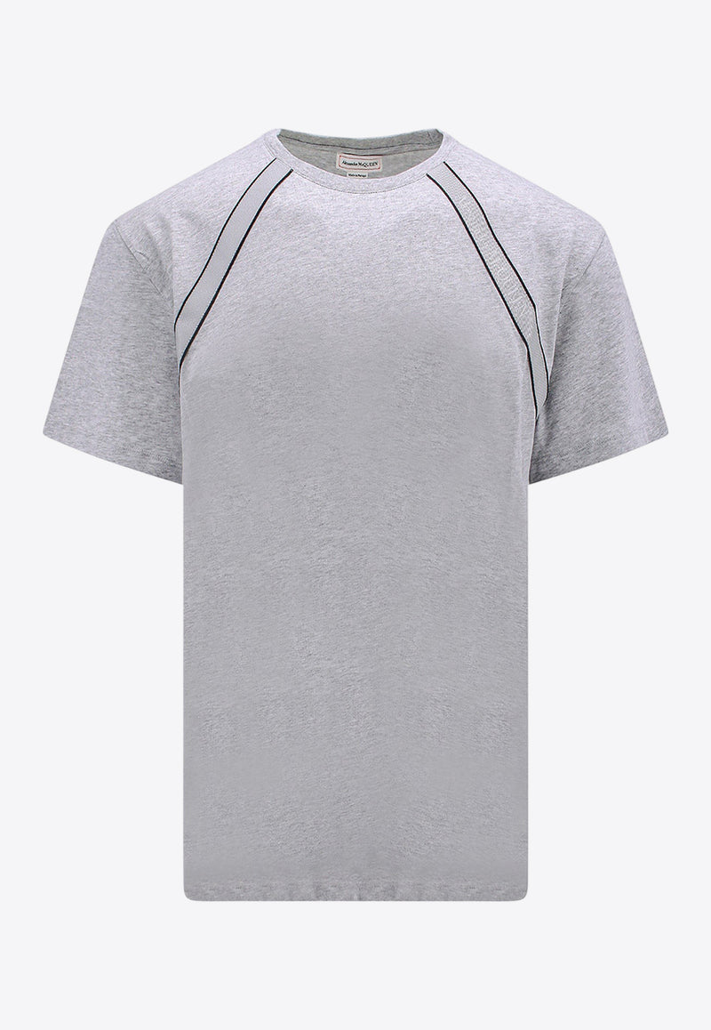 Alexander McQueen Logo Tape Short-Sleeved T-shirt Gray 722591QVX74_0922_Grey_29857010