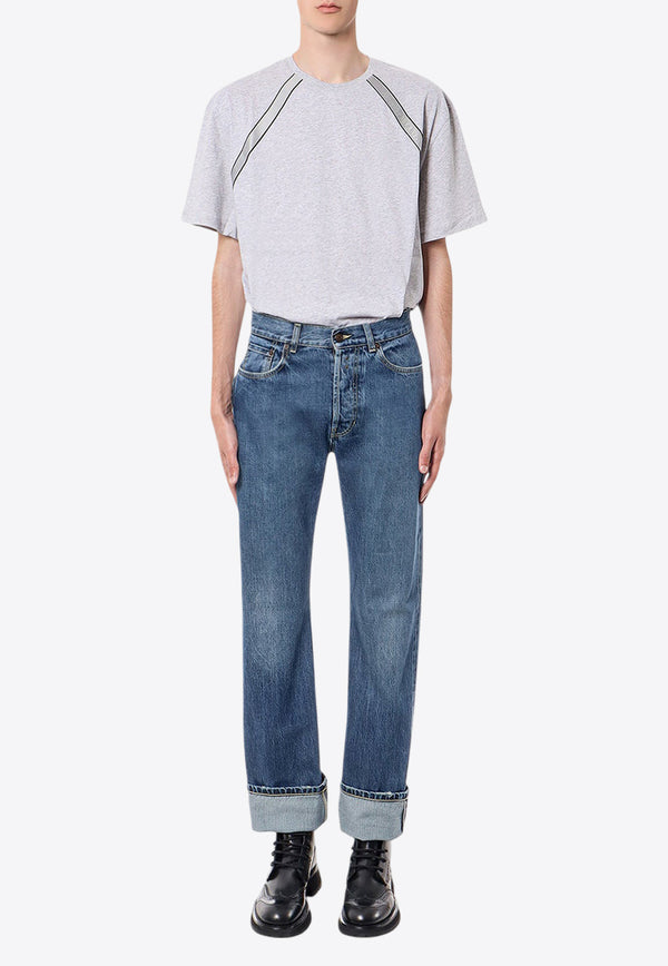 Alexander McQueen Logo Tape Short-Sleeved T-shirt Gray 722591QVX74_0922_Grey_29857010