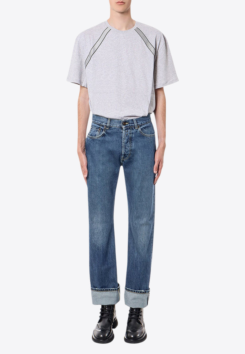 Alexander McQueen Logo Tape Short-Sleeved T-shirt Gray 722591QVX74_0922_Grey_29857010