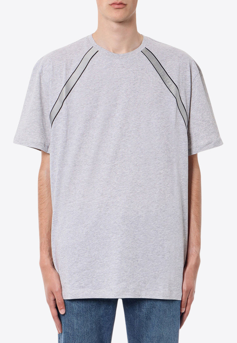 Alexander McQueen Logo Tape Short-Sleeved T-shirt Gray 722591QVX74_0922_Grey_29857010