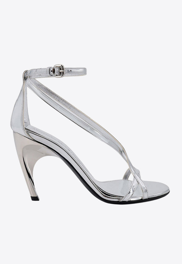 Alexander McQueen Armadillo 95 Metallic-Leather Sandals Silver 780692W4WG1_8100_Silver_29857150