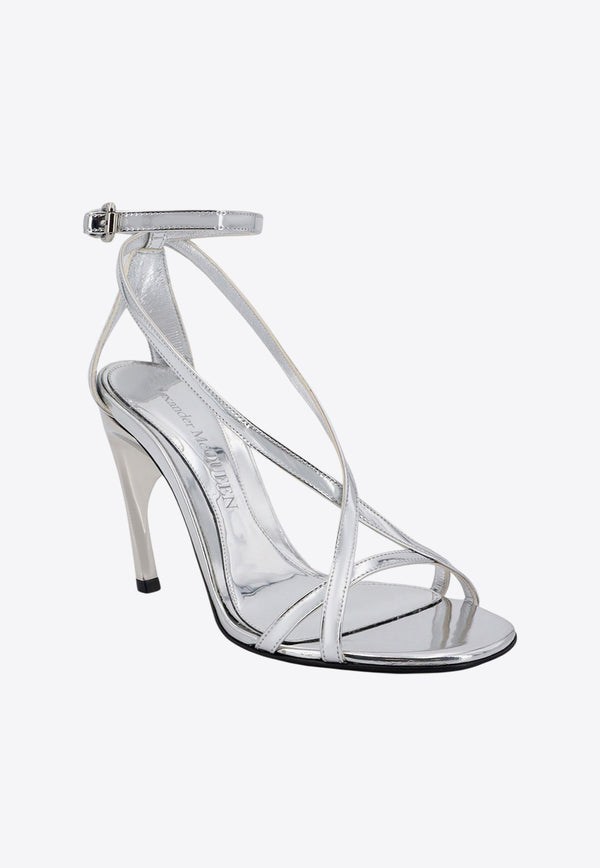 Alexander McQueen Armadillo 95 Metallic-Leather Sandals Silver 780692W4WG1_8100_Silver_29857150