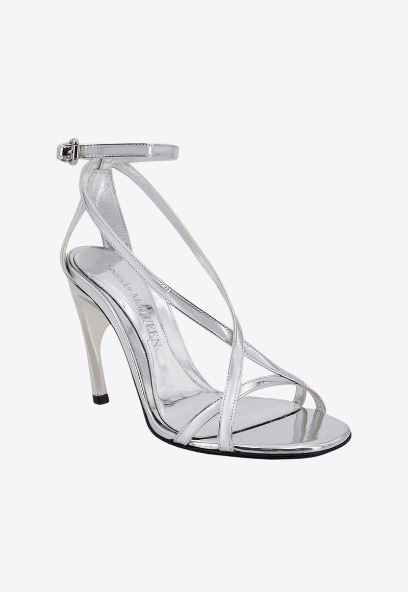 Alexander McQueen Armadillo 95 Metallic-Leather Sandals Silver 780692W4WG1_8100_Silver_29857150