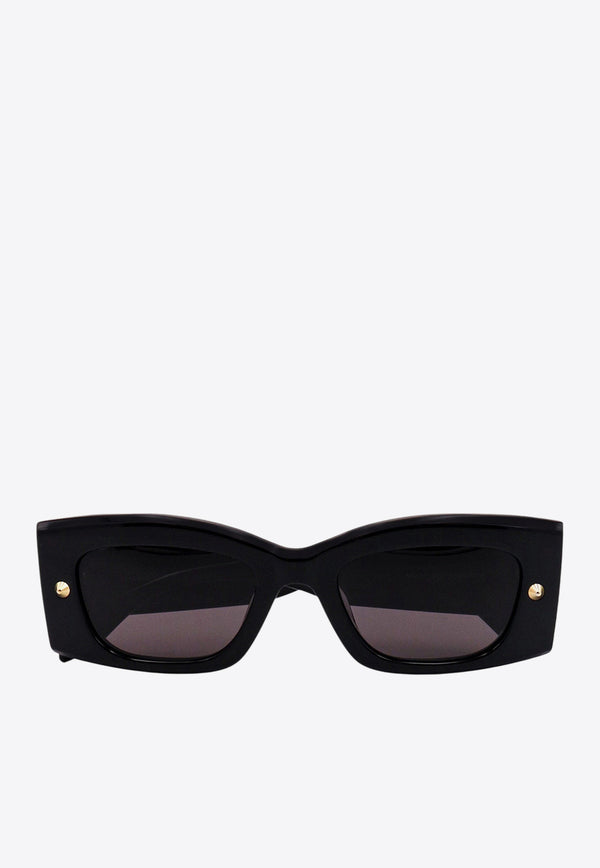 Alexander McQueen Spike Studs Rectangular Sunglasses Gray 760621J0749_1056_Black_29856978