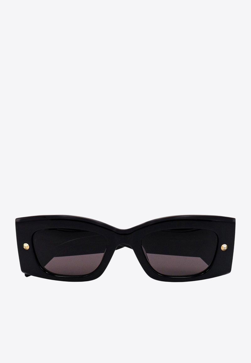 Alexander McQueen Spike Studs Rectangular Sunglasses Gray 760621J0749_1056_Black_29856978