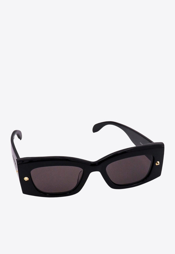 Alexander McQueen Spike Studs Rectangular Sunglasses Gray 760621J0749_1056_Black_29856978