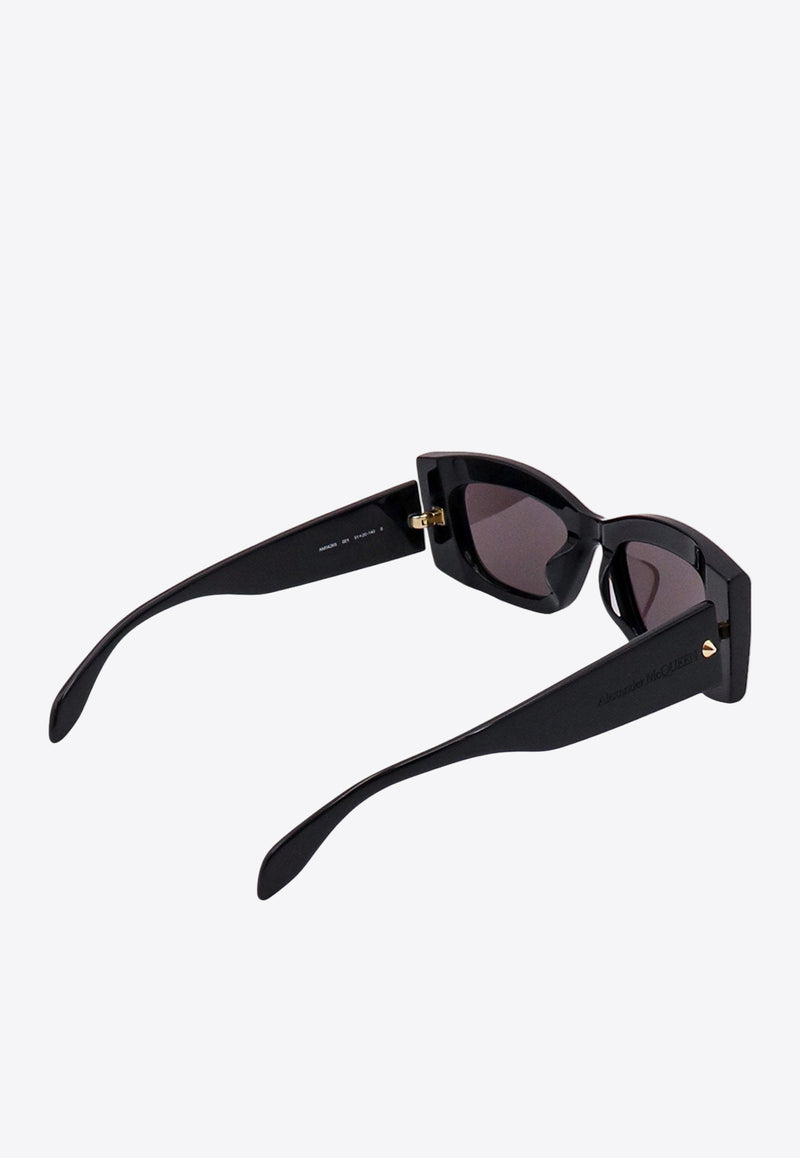 Alexander McQueen Spike Studs Rectangular Sunglasses Gray 760621J0749_1056_Black_29856978