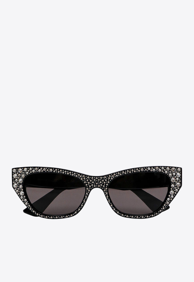 Alexander McQueen Pavé Jeweled Cat-Eye Sunglasses Gray 781190J0763_1056_Black_29856735