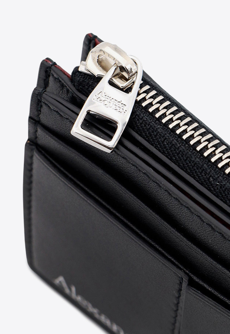 Alexander McQueen Logo Print Leather Cardholder Black 7265671AAJO_1000_Black_29856885