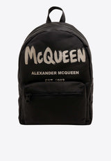 Alexander McQueen Graffiti Logo Metropolitan Backpack Black 6464571AABW_1073_Black_29856868
