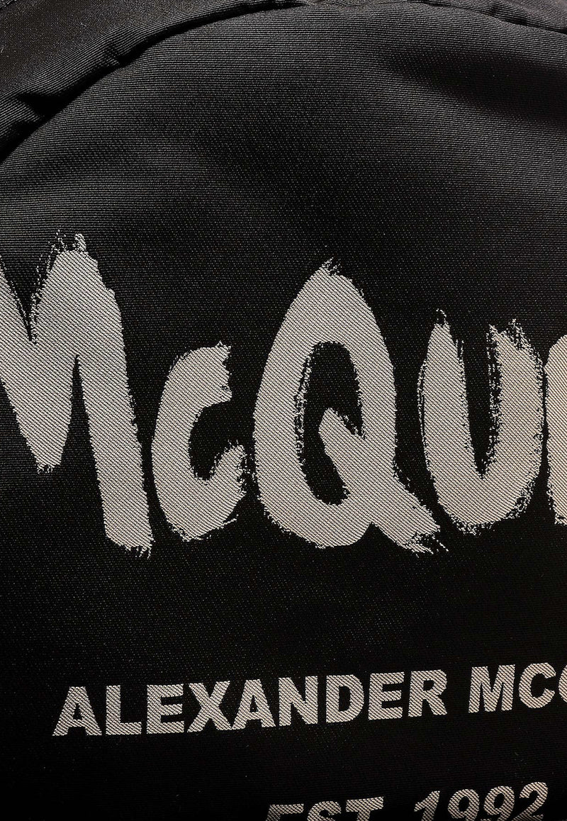 Alexander McQueen Graffiti Logo Metropolitan Backpack Black 6464571AABW_1073_Black_29856868