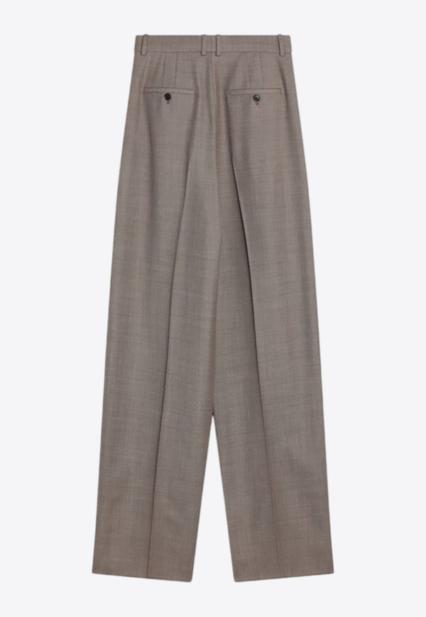 Saint Laurent High-Rise Wide-Leg Wool Pants Taupe 824389Y1I25_YSL-1506
