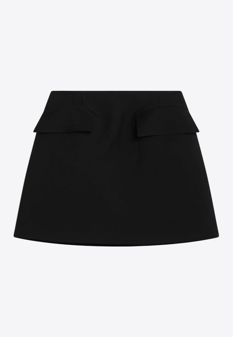 Alexander McQueen Wool Mini Skirt Black 824715QJADK/Q_ALEXQ-1000