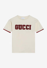 Gucci Kids Boys Logo T-shirt Light Beige 825187XJHBE/R_GUC-9051