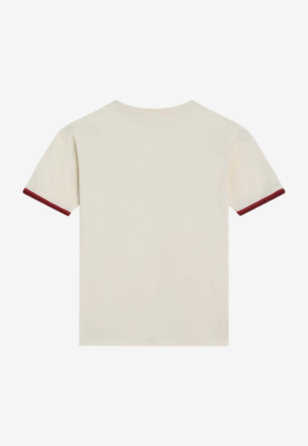 Gucci Kids Boys Logo T-shirt Light Beige 825187XJHBE/R_GUC-9051