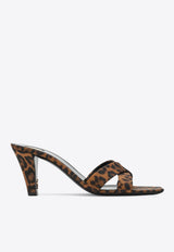 Saint Laurent Jill 75 Leopard Print Mules Brown 825270AAESW/Q_YSL-2094