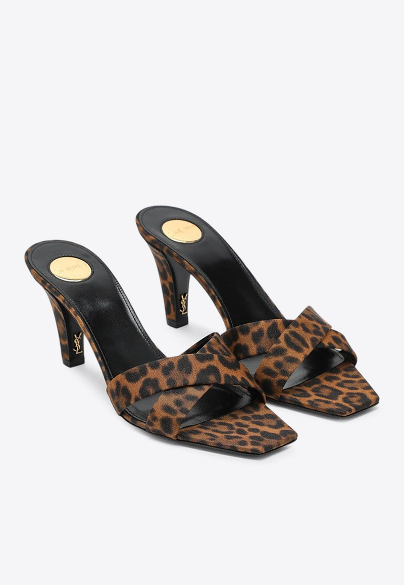 Saint Laurent Jill 75 Leopard Print Mules Brown 825270AAESW/Q_YSL-2094