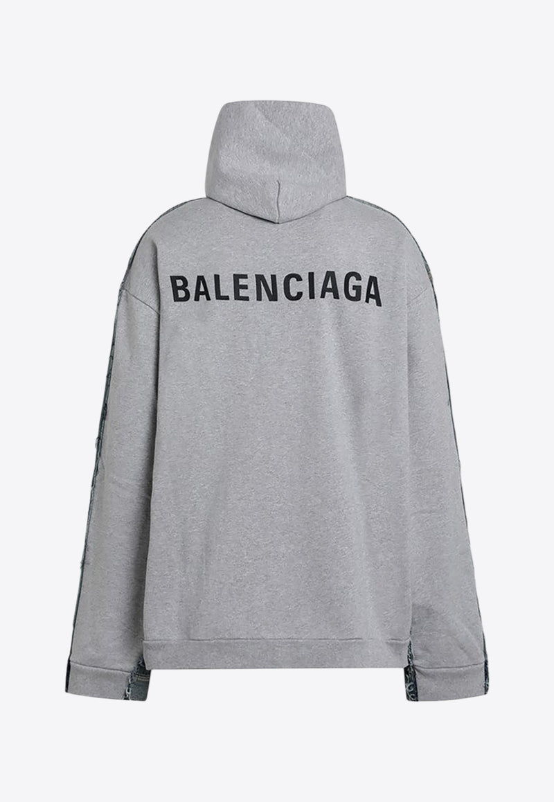 Balenciaga Paneled Hooded Denim Jacket Blue 825285THW25/Q_BALEN-4245